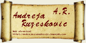 Andreja Ružesković vizit kartica